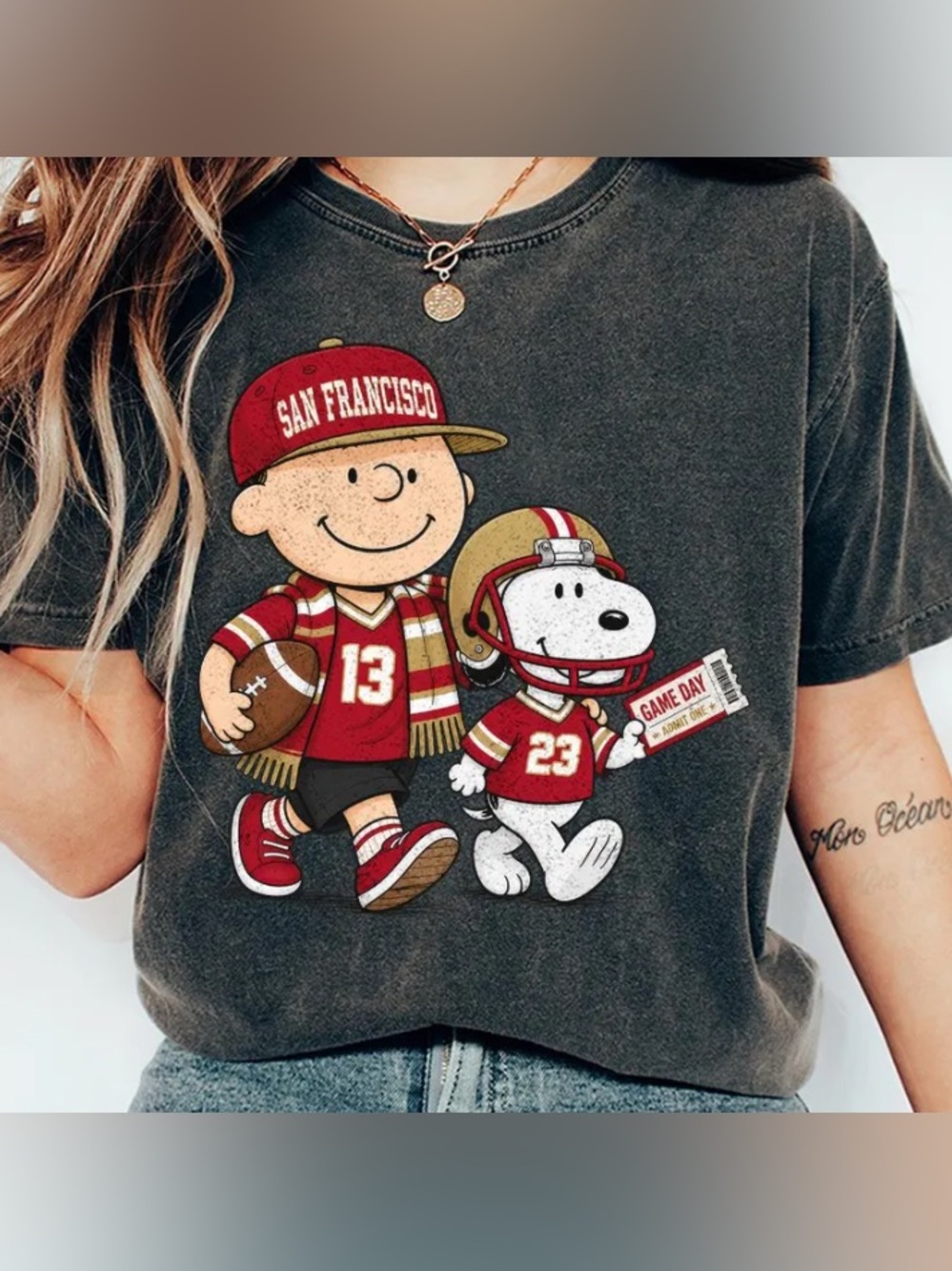 San Francisco Football Cartoon Comfort Color Tee, Cute Game Day Sports T-Shirt